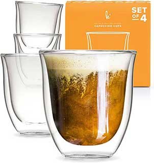 Glass Cappuccino Cups Double Walled Coffee Glasses